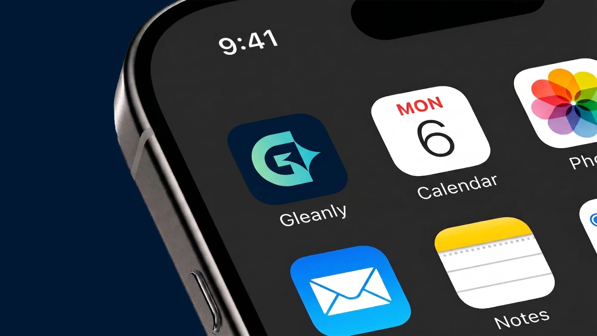 Gleanly app icon on a phone home screen