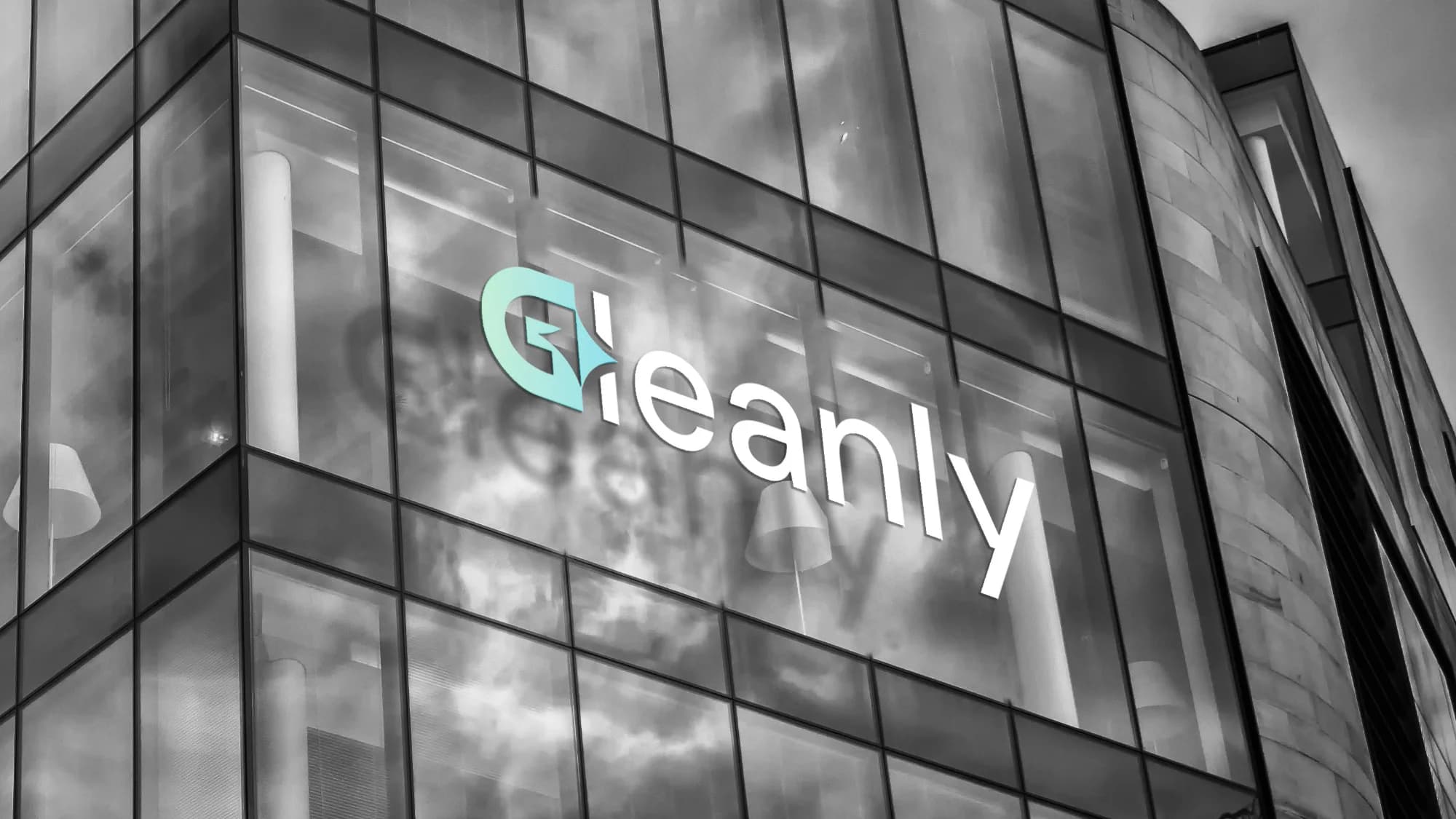 Gleanly logo on a building