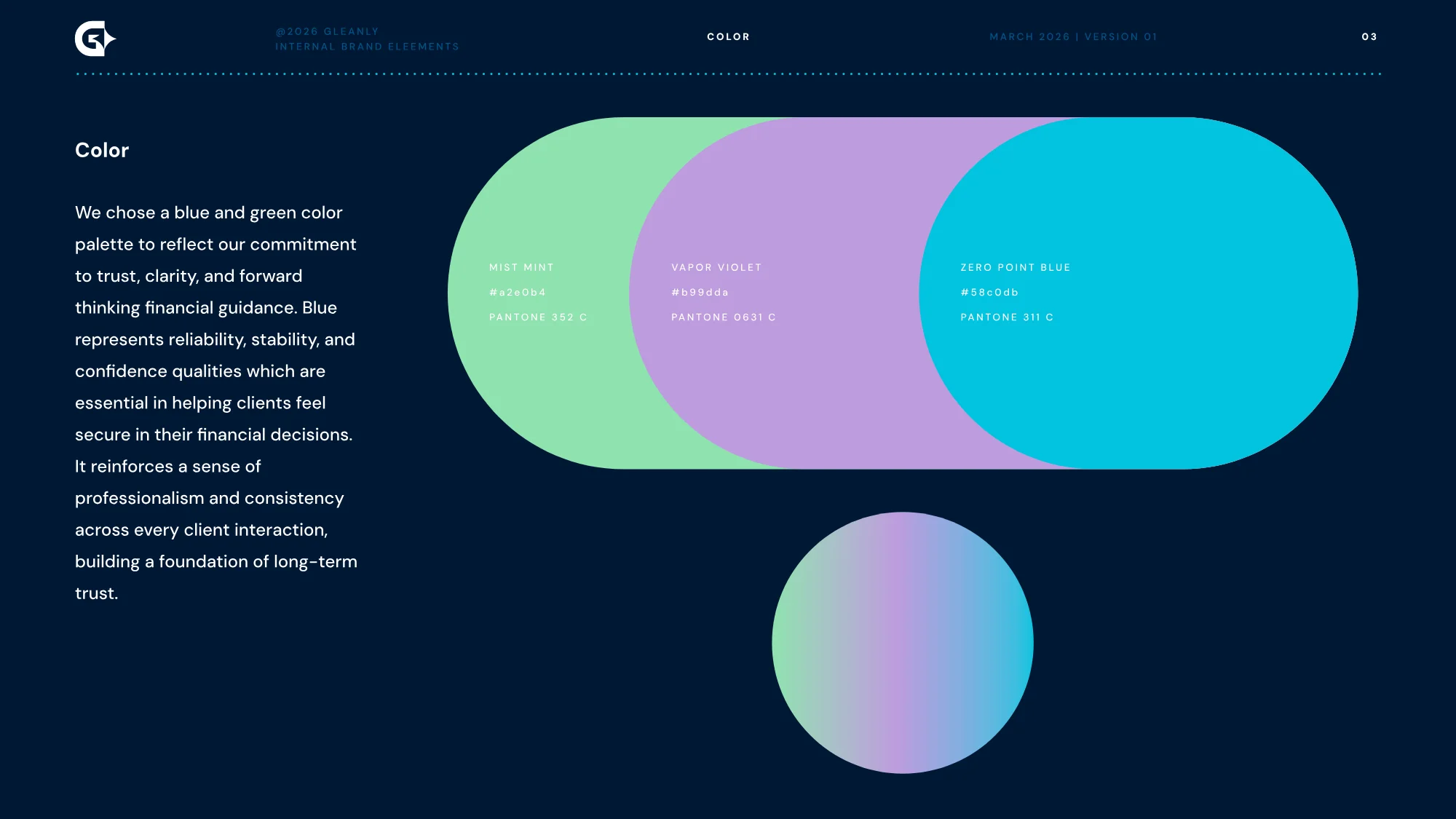 Gleanly color palette