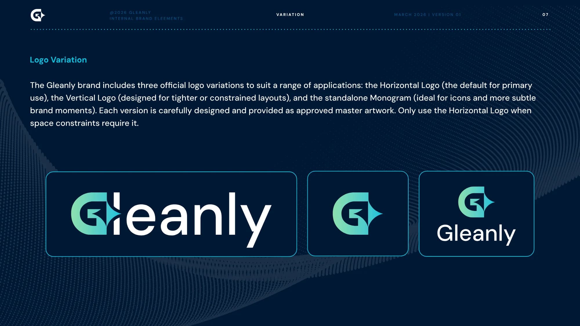 Gleanly logo variations