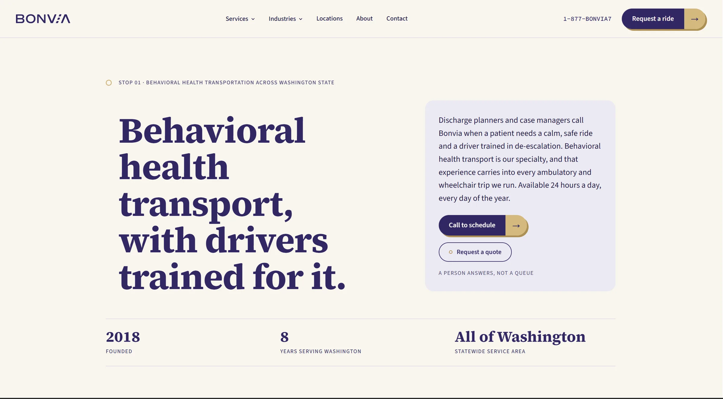 Bonvia website home page