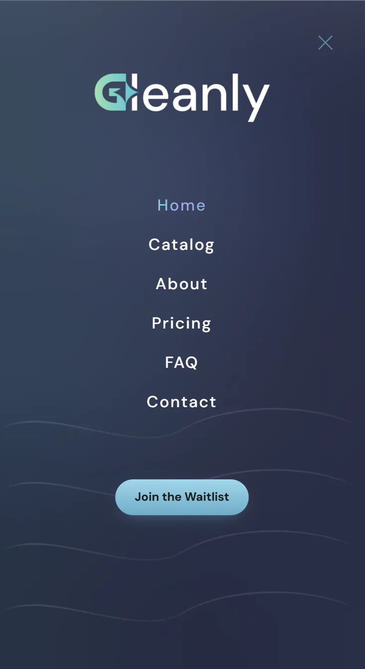 Gleanly mobile menu